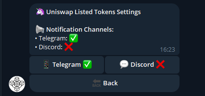 Sniperchain telegram bot DEX listings monitor uniswap new token detection crypto trading alerts ethereum blockchain automated notifications